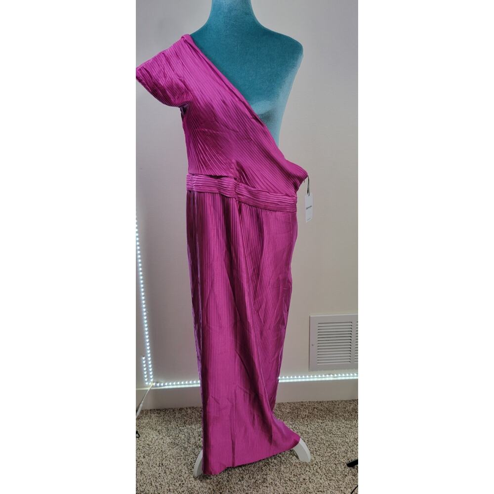 Show Po Dress Womens 14 One Shoulder Vibrant Bold Sexy Dress Long Whimsical NWT - Picture 11 of 13